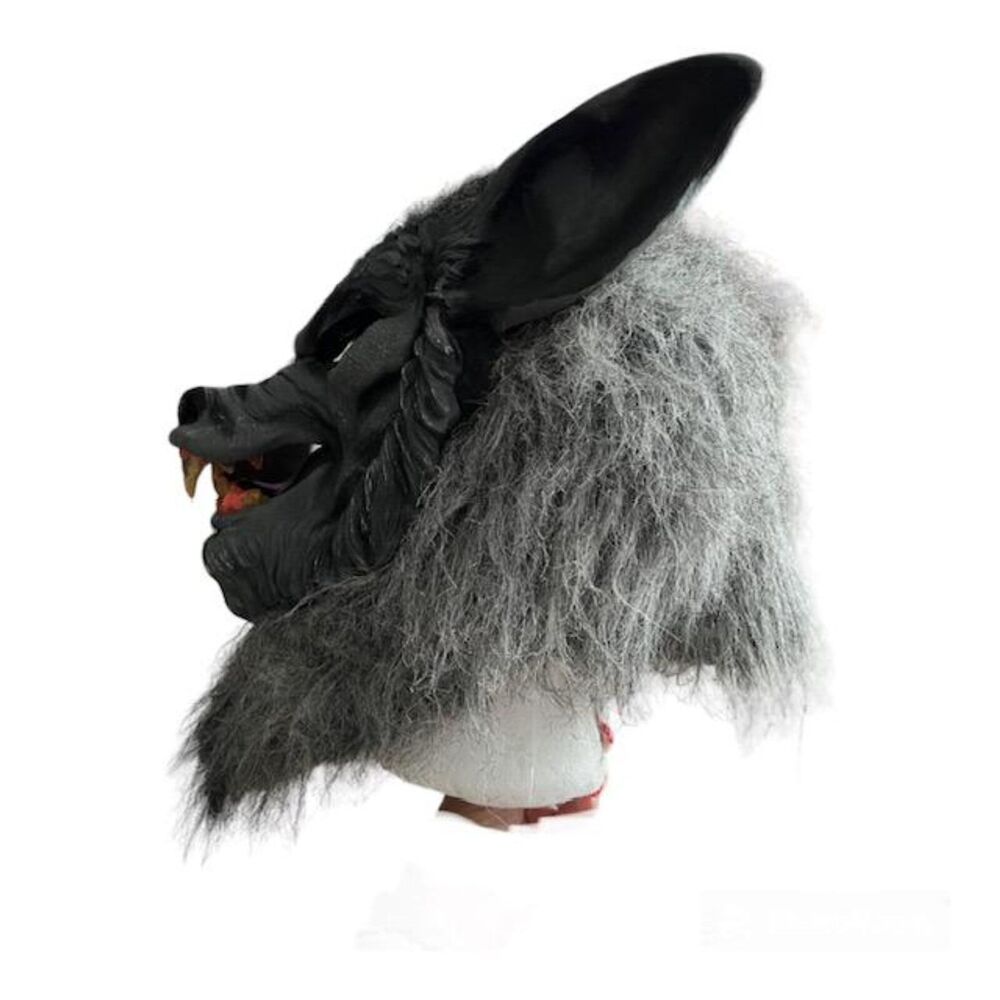Fun World Halloween Werewolf Wolf Man Rubber Mask  Grey Child Size M Age 8-10 - Picture 9 of 9